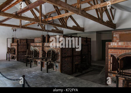 The crematorium of the Dachau Concentration Camp Stock Photo