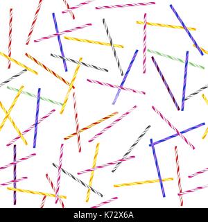 Colorful Striped Drinking Straws Seamless Pattern Stock Vector