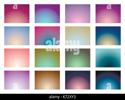 Set of gradient backgrounds. Soft color. Vector illustration Stock Vector