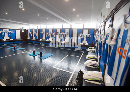 A general view of the dressing room at Rugby Park, Kilmarnock. Stock Photo