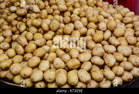 Close-up of potatoes on street market in Varanasi, India. Stock Photo