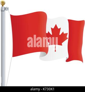National flag Canada isolated waving on white background Stock Vector ...