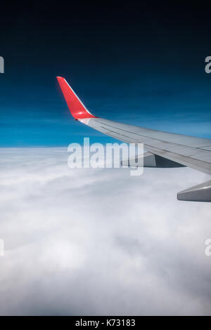 View from airplane window Stock Photo