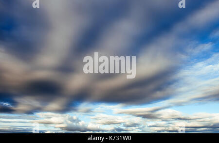 Dramatic storm cloudscape, with strange cloud shapes Stock Photo