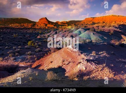 An evening view of the colorful landscape of The Paria Canyon-Vermilion Cliffs Wilderness, Arizona, USA Stock Photo
