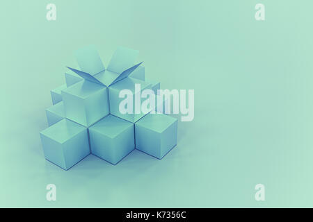 3D rendering of abstract cubes Stock Photo