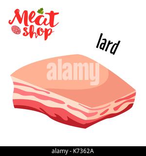 Meat vector - lard. Fresh meat icon. Stock Vector