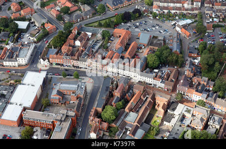 aerial view of Bridge Street, Worksop, Nottinghamshire, UK Stock Photo