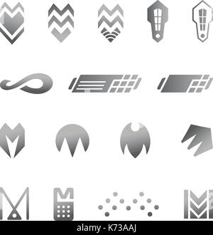 Silver business abstract symbols for logo design Stock Vector