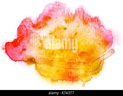 Colorful watercolor blob on a white background, vector illustration Stock Vector