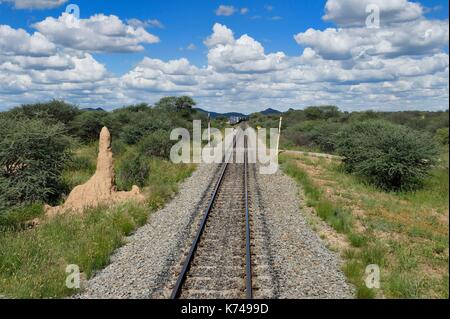 Namibia, Otjozondjupa region, railway line used by the Shongololo Express Stock Photo