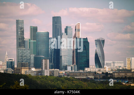 Skyline Moscow City, Moscow, Russia Stock Photo
