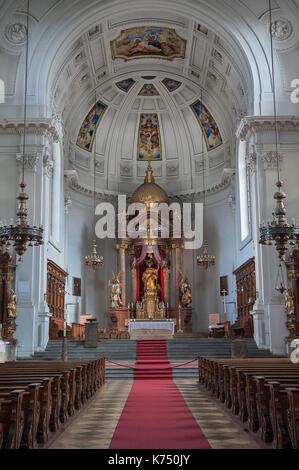 Main altar, new parish church St. Margaret, Margaretenkirche, main altar, Sendling, Munich, Bavaria, Germany Stock Photo