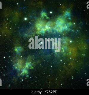 Green galaxy, deep space with stars. Elements of this image were furnished  by NASA Stock Photo - Alamy