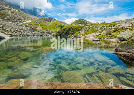 Lac Bleu on Plan de L'aiguille, Chamonix Mont Blanc, France Stock Photo