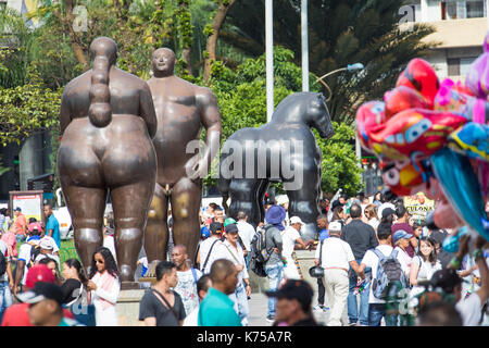 Adan y Eva sculpture, Botero Plaza, Medellin, Colombia Botero Plaza, Medellin, Colombia Stock Photo