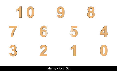Abstract background from set of three-dimensional numbers Stock Photo
