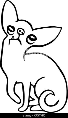 cute green chihuahua dog. isolated vector illustration. cartoon fur character. Stock Vector