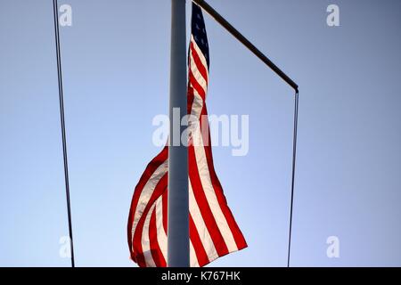 9/11 Remembrance Waving Old Glory American Flag Stock Photo