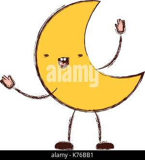 caricatura de media luna Imagen Vector de stock - Alamy