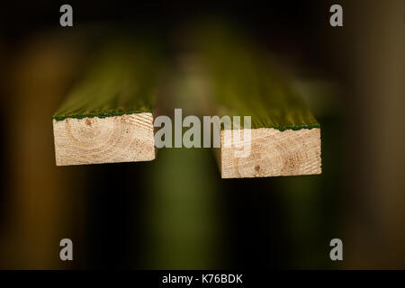 Two pieces of impregnated wooden panels, focused image Stock Photo