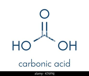 Carbonic acid (H2CO3) molecule, chemical structure. Found in Stock ...