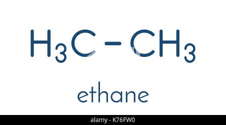 Ethane natural gas component molecule. Skeletal formula. Stock Vector