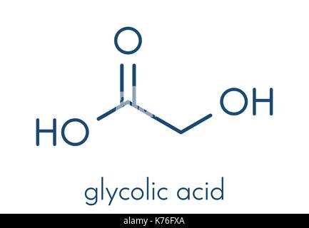 Glycolic acid (hydroacetic acid) molecule. Skeletal formula. Stock Vector