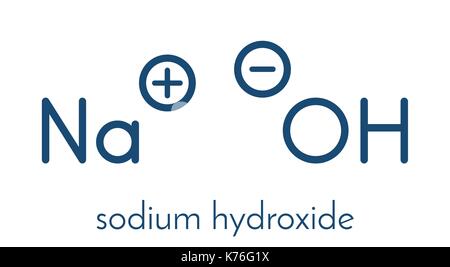 Sodium hydroxide, caustic soda, lye molecule. NaOH is highly caustic base  and alkali, ionic compound. Structural chemical formula and molecule model  Stock Vector Image & Art - Alamy
