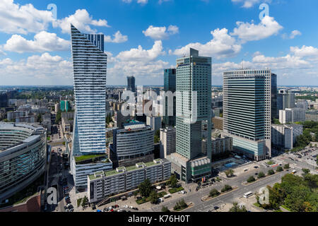 Modern skyscrapers in Warsaw, Poland Stock Photo