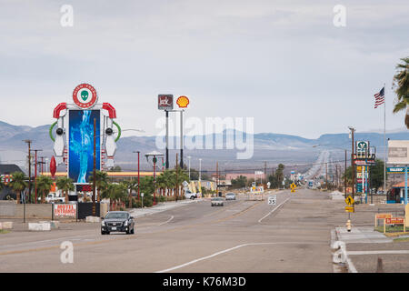 Baker, California, in the Mojave Desert Stock Photo