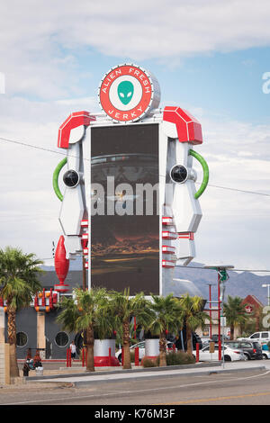 Alien Fresh Jerky store in Baker, California, in the Mojave Desert Stock Photo