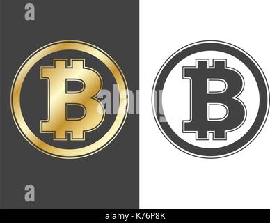 Crypto currency bitcoin symbols Stock Vector