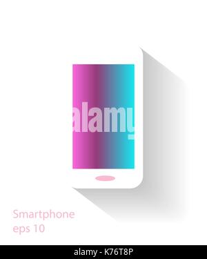 Mobile phone with neon display vector Stock Vector