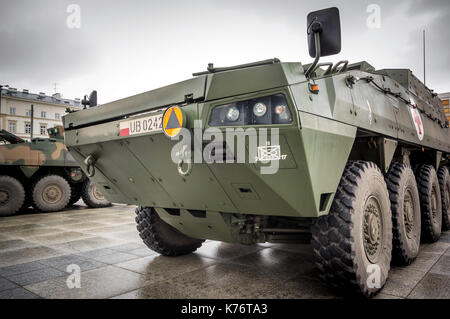 Medical Evacuation Vehicle variant of the Polish 8×8 multi-role armoured personnel carrier Rosomak - Warsaw, Poland. Stock Photo