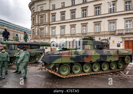 German Leopard 2A4 main battle tank used by the Armed Forces of the Republic of Poland - Warsaw, Poland. Stock Photo