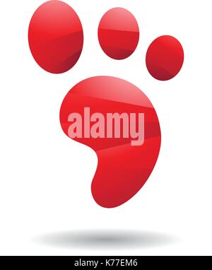 Design Concept of an Animal Footprint Icon, Vector Illustration Isolated on a White Background Stock Vector