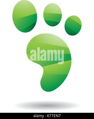 Design Concept of an Animal Footprint Icon, Vector Illustration Isolated on a White Background Stock Vector
