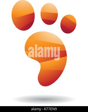 Design Concept of an Animal Footprint Icon, Vector Illustration Isolated on a White Background Stock Vector
