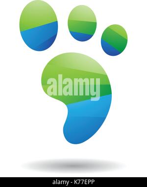 Design Concept of an Animal Footprint Icon, Vector Illustration Isolated on a White Background Stock Vector