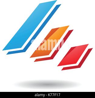 Design Concept of Colorful Diagonal Bars Icon, Vector Illustration Isolated on a White Background Stock Vector