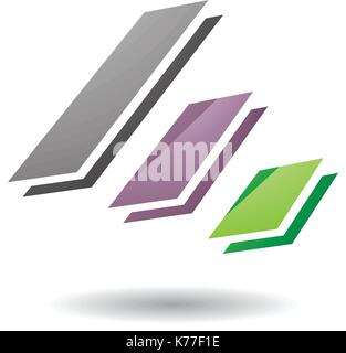 Design Concept of Colorful Diagonal Bars Icon, Vector Illustration Isolated on a White Background Stock Vector