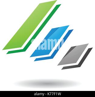 Design Concept of Colorful Diagonal Bars Icon, Vector Illustration Isolated on a White Background Stock Vector