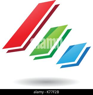 Design Concept of Colorful Diagonal Bars Icon, Vector Illustration Isolated on a White Background Stock Vector