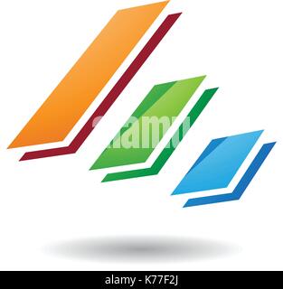 Design Concept of Colorful Diagonal Bars Icon, Vector Illustration Isolated on a White Background Stock Vector
