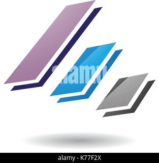 Design Concept of Colorful Diagonal Bars Icon, Vector Illustration Isolated on a White Background Stock Vector