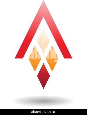 Design Concept of Letter A with Diamond Shaped Rectangles, Vector Illustration Isolated on a White Background Stock Vector