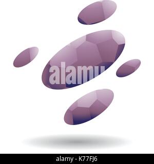 Design Concept of Oval Dots Icon with Mosaic Pattern, Vector Illustration Isolated on a White Background Stock Vector