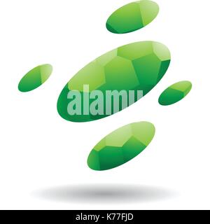 Design Concept of Oval Dots Icon with Mosaic Pattern, Vector Illustration Isolated on a White Background Stock Vector