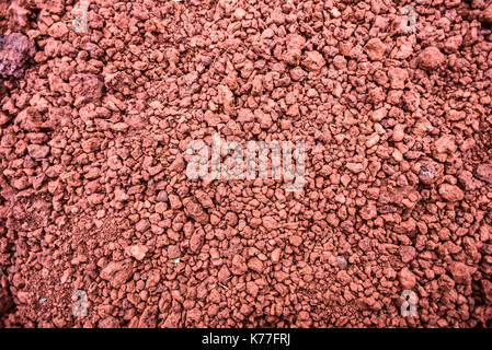 Texture of red stones of different size, brick color, Iceland Stock Photo